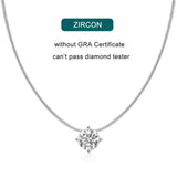 D VVS1 Moissanite Pendant Necklace – 925 Sterling Silver 18K White Gold Plated Dainty Necklace for Women - Julie bags