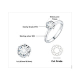 Round Cut Moissanite Solitaire Ring – 925 Sterling Silver Dainty Engagement Ring for Women - Julie bags