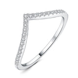JewelryPalace 5A CZ V Half Eternity Stakable 925 Sterling Silver Wedding Band Ring for Woman Anniversary Gift Fine Jewelry - Julie bags