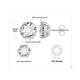 Moissanite Stud Earrings – D Color 925 Sterling Silver Classic Solitaire Earrings for Women - Julie bags