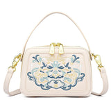 Floral Embroidery High - Quality Leather Shoulder Bag - Julie bags