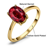 Oval Amethyst Gemstone Ring – 925 Sterling Silver Dainty Gold Plated Ring for Women - Julie bags