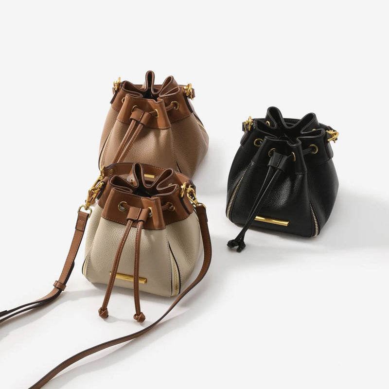 Chic Genuine Leather Designer Bucket Bag: New Fashion for Women - Julie bags