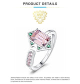 Pink Gemstone Cocktail Ring – 925 Sterling Silver Adjustable Statement Ring for Women - Julie bags