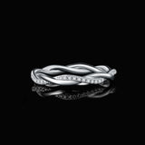 Infinity Love Moissanite Band Ring – 925 Sterling Silver Stackable Rope Design Ring for Women - Julie bags