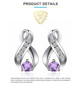 Infinity Amethyst Stud Earrings – 925 Sterling Silver Purple Gemstone Earrings for Women - Julie bags
