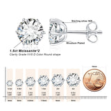 Moissanite Stud Earrings – D Color 925 Sterling Silver Classic Solitaire Earrings for Women - Julie bags