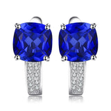 Green Emerald Cushion Cut Huggie Earrings – 925 Sterling Silver Gemstone Hoop Earrings for Women - Julie bags