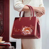 Retro Floral Embroidered Handbag with Multiple Pockets - Julie bags