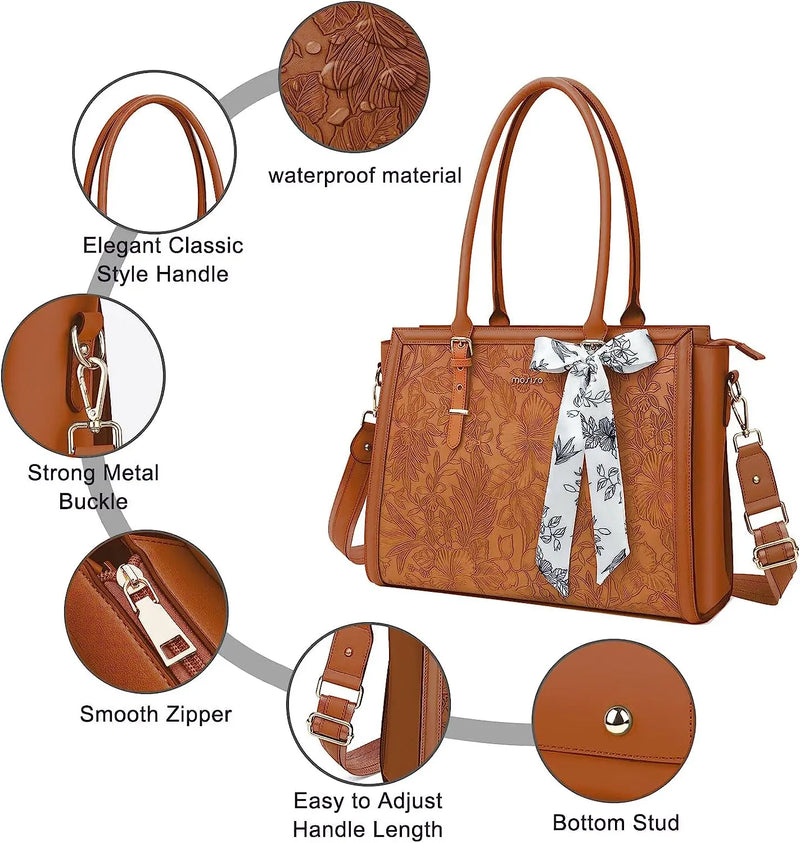 Elegant Floral Laptop Tote Bag – Julie bags
