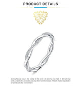 Infinity Love Moissanite Band Ring – 925 Sterling Silver Stackable Rope Design Ring for Women - Julie bags