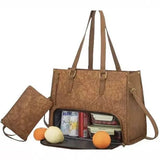 PU Leather Floral Lunch & Laptop Tote – Women’s Work Bag - Julie bags