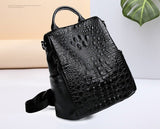 Genuine Leather Alligator Pattern Women's Backpack - Julie bags