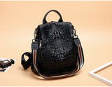 Genuine Leather Alligator Pattern Women's Backpack - Julie bags