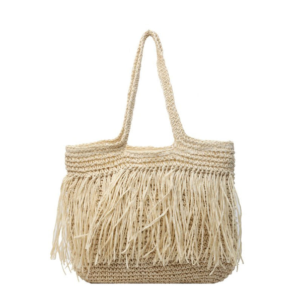 Sun-Kissed Style: Embrace the Serenity with our Striped Beach Straw Bag - Julie bags