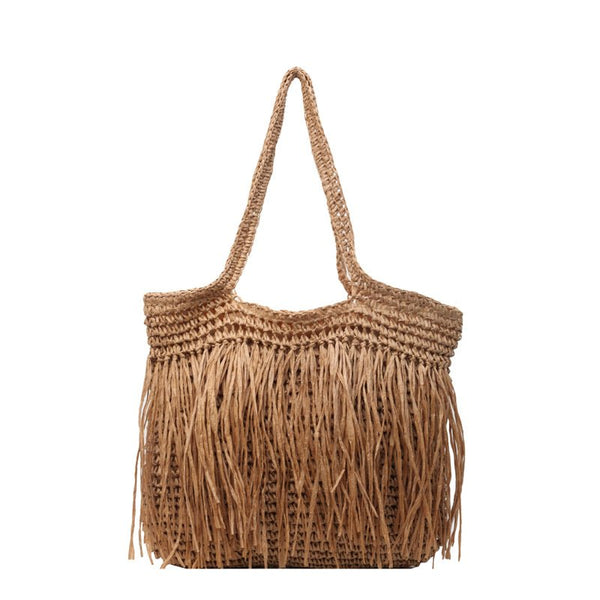 Sun-Kissed Style: Embrace the Serenity with our Striped Beach Straw Bag - Julie bags