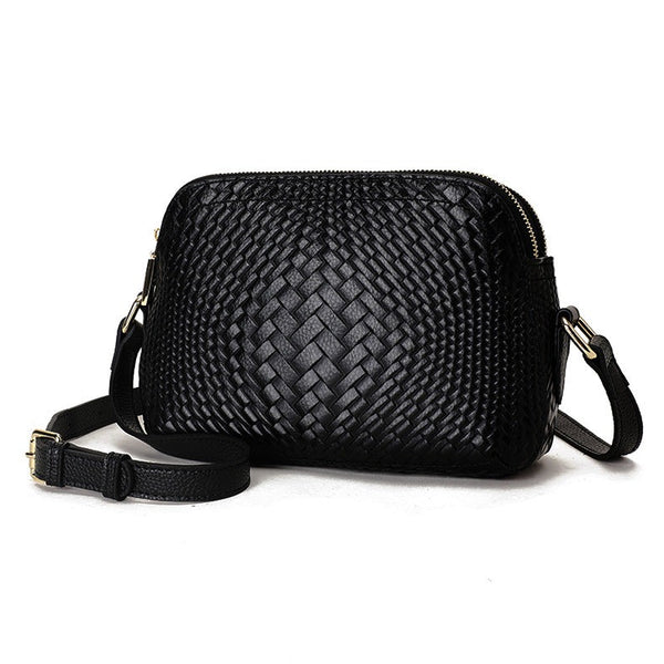 Knited Series Genuine Leather Woman Shoulder Bag Crossbody