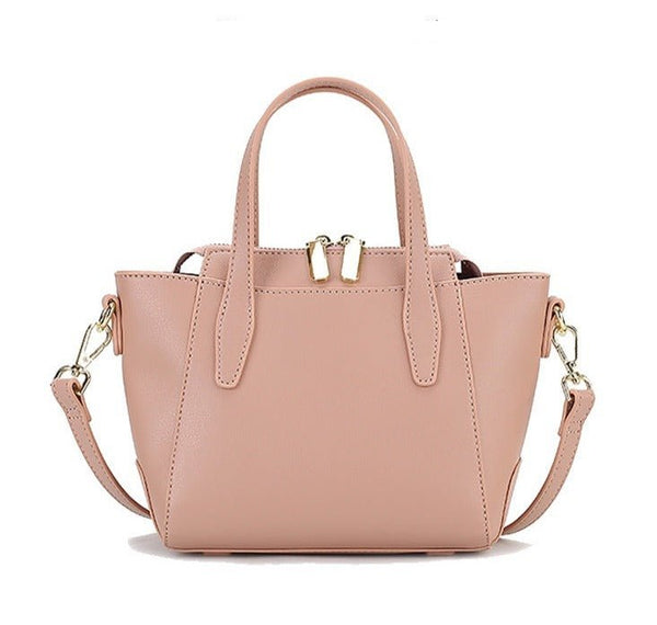 Chic Light-Toned Leather Tote: Elegant Short Handle Bag - Julie bags