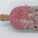 Sparkling Elegance: Crystal Ice-cream Evening Bag with Rhinestone Accents - Julie bags