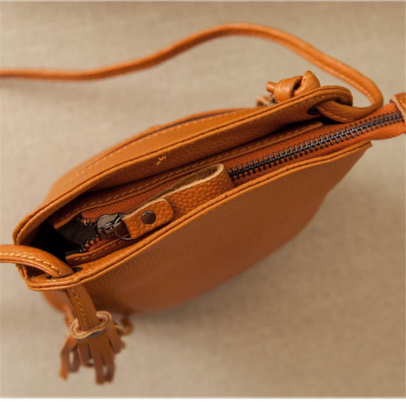Vintage Charm: Genuine Leather Crossbody Phone Purse - Julie bags