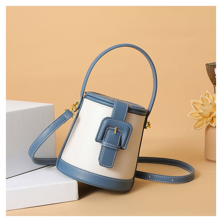 Chic Box-Shaped genuine leather Crossbody Bag - Julie bags