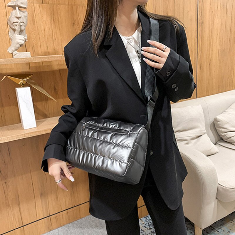 Padded Plaid Crossbody Bag