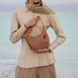 Genuine Leather Saddle Dumpling Bag - Julie bags