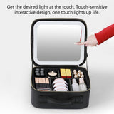Illuminate Your Beauty: Large Capacity Cosmetic Bag with LED Mirror - Julie bags