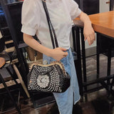 Timeless Elegance: Luxury Diamond-Embellished Women's Leather Handbag - Julie bags
