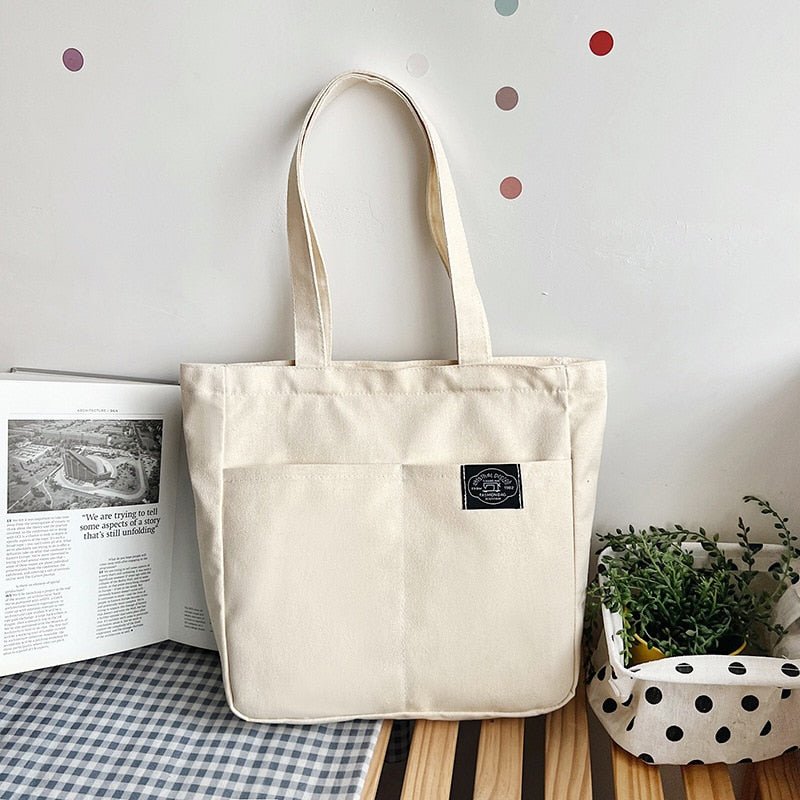 Effortless Elegance: Women's Solid Color Canvas Tote Bag - Julie bags