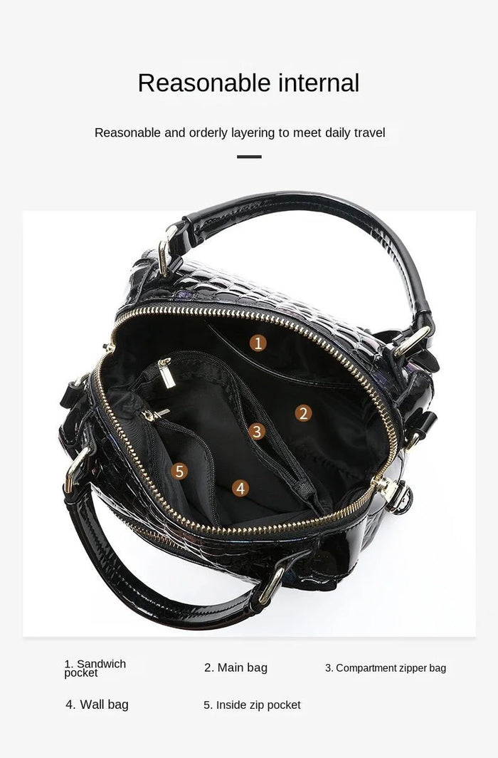 Timeless Sophistication: Genuine Leather Women's Square