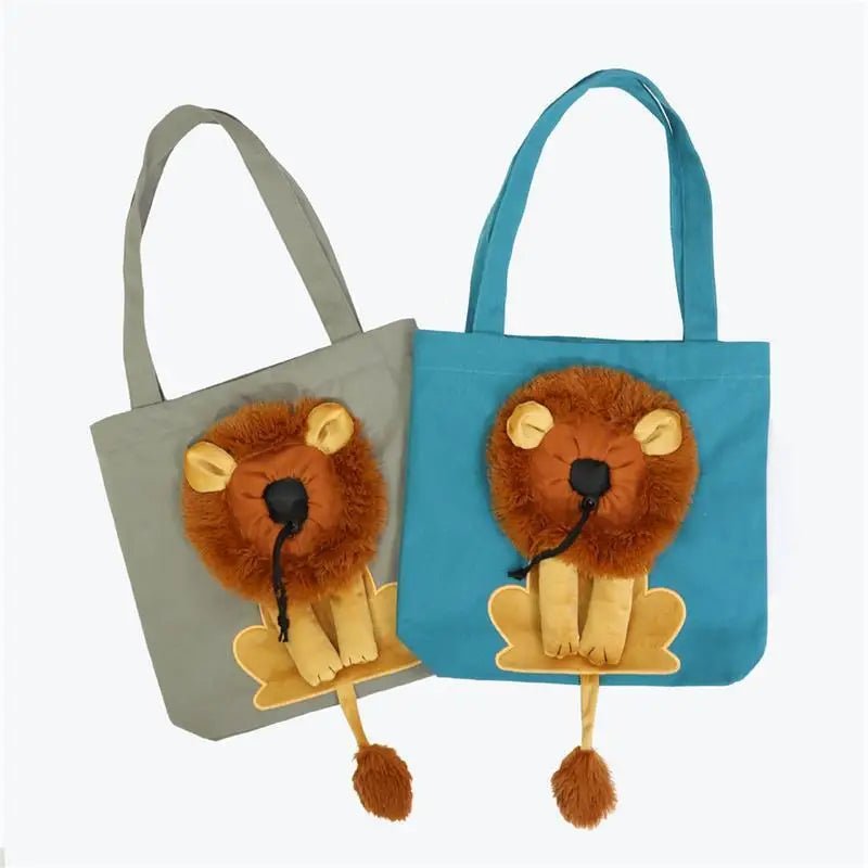 Royal Cat Carrier: Lion Head Canvas Design - Julie bags