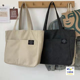 Effortless Elegance: Women's Solid Color Canvas Tote Bag - Julie bags