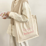 Women Canvas Shoulder Bag embroidery