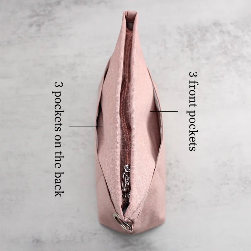 Pink Elegance: Waterproof Multi-Pocket Pouch Insert for Stylish Storage - Julie bags