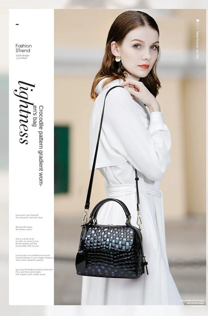 Timeless Sophistication: Genuine Leather Women's Square
