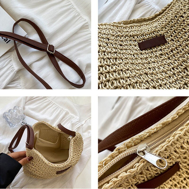 Summer Breeze Collection: Stylish Straw Crossbody Bags for Women's - Julie bags