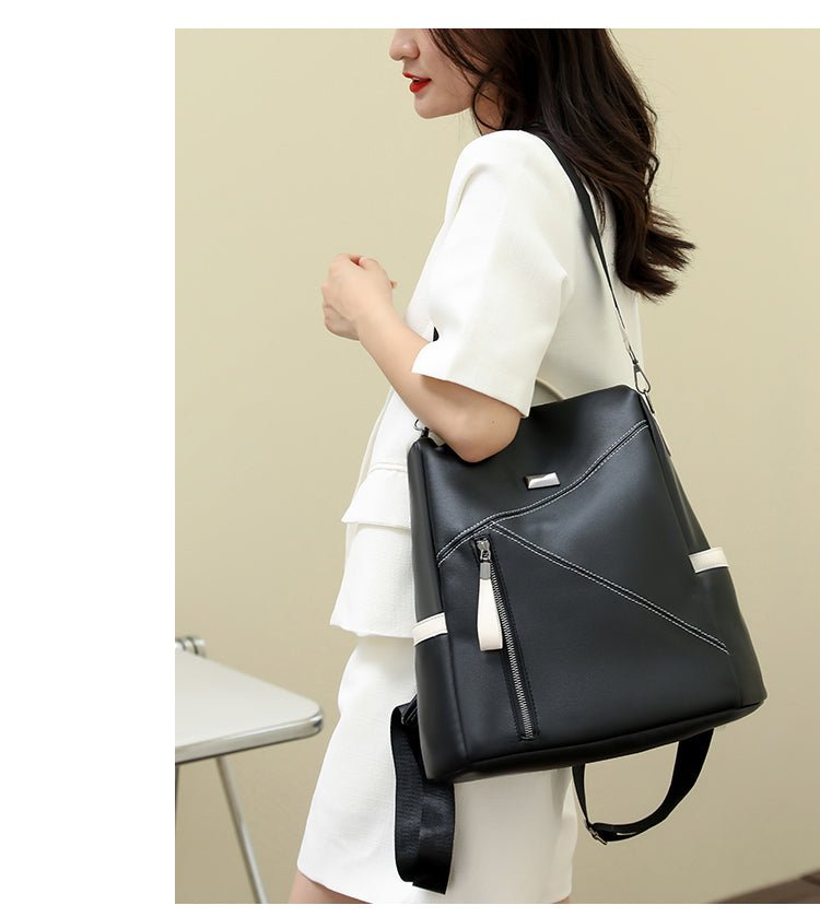 Secure and Stylish: Soft Leather Women's Backpack - Julie bags