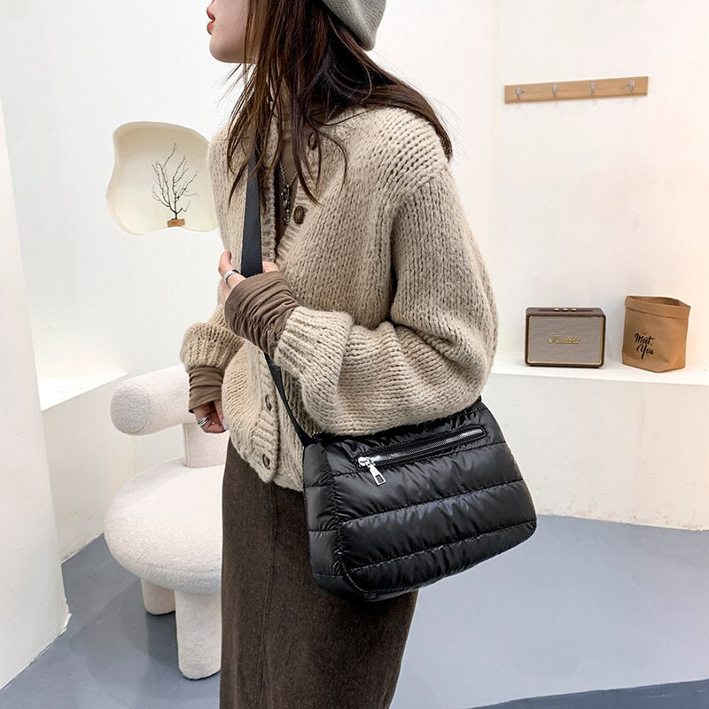 Padded Plaid Crossbody Bag