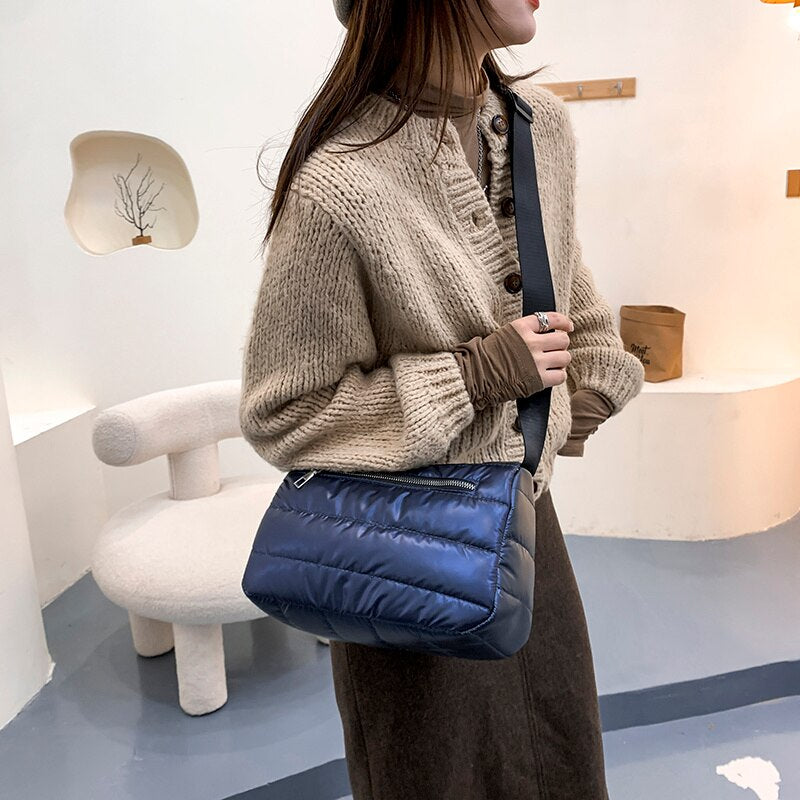 Padded Plaid Crossbody Bag