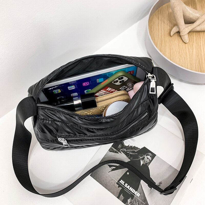 Padded Plaid Crossbody Bag
