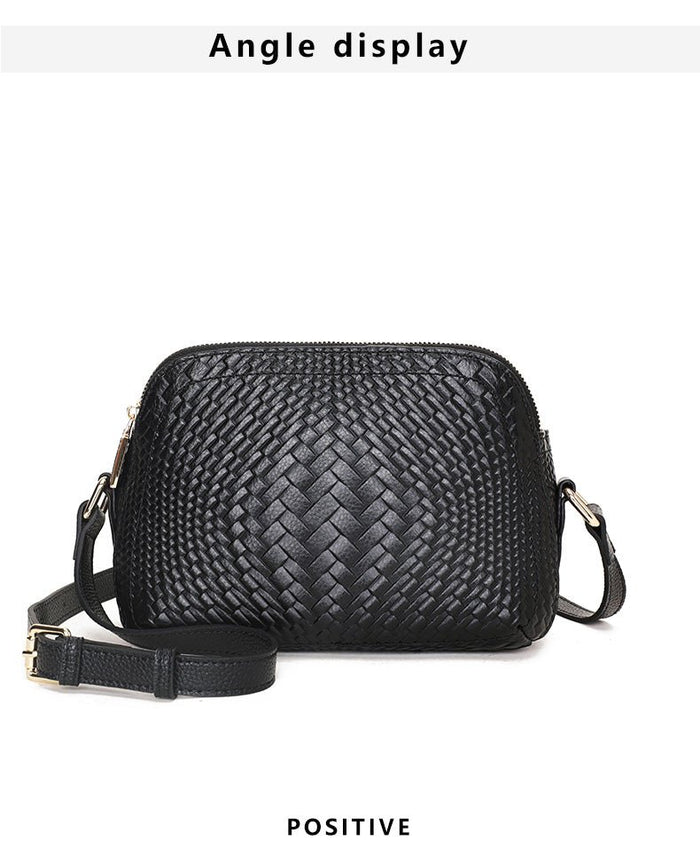 Knited Series Genuine Leather Woman Shoulder Bag Crossbody